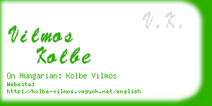 vilmos kolbe business card